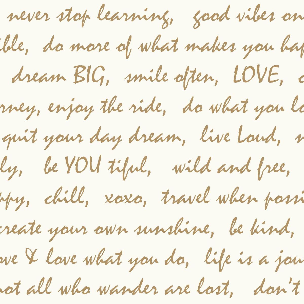 ROOMMATES - Rollos Adhesivo Reutilizables frases beige 52x503 cm