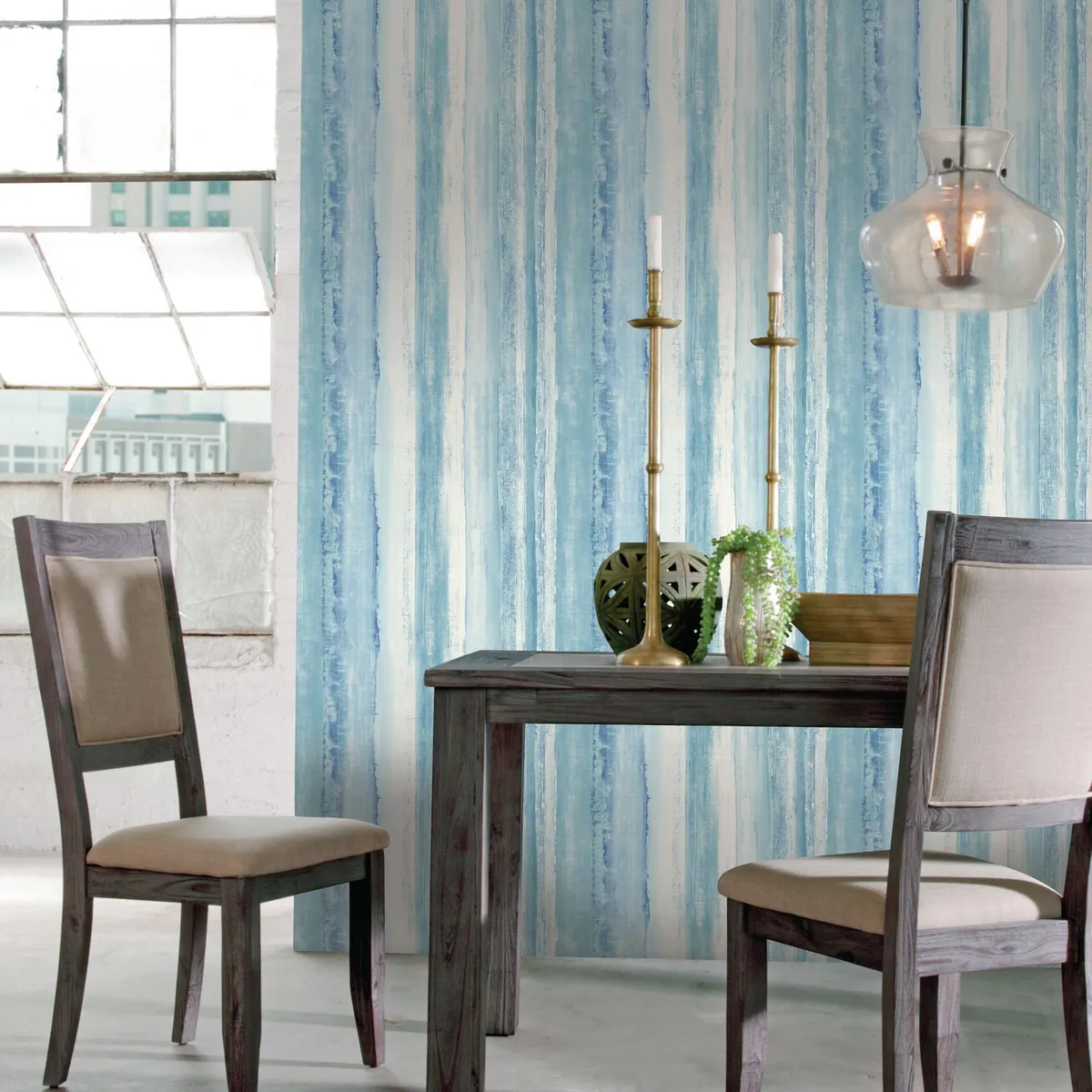 ROOMMATES - Rollos Adhesivos Reutilizables acuarela azul 52x503 cm