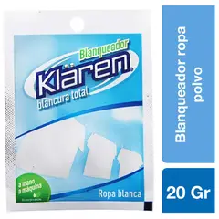 KLAREN - Blanqueador de ropa en polvo 20 gr