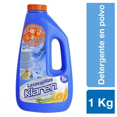 KLAREN - Detergente en polvo para lavavajilla 1 kg botella