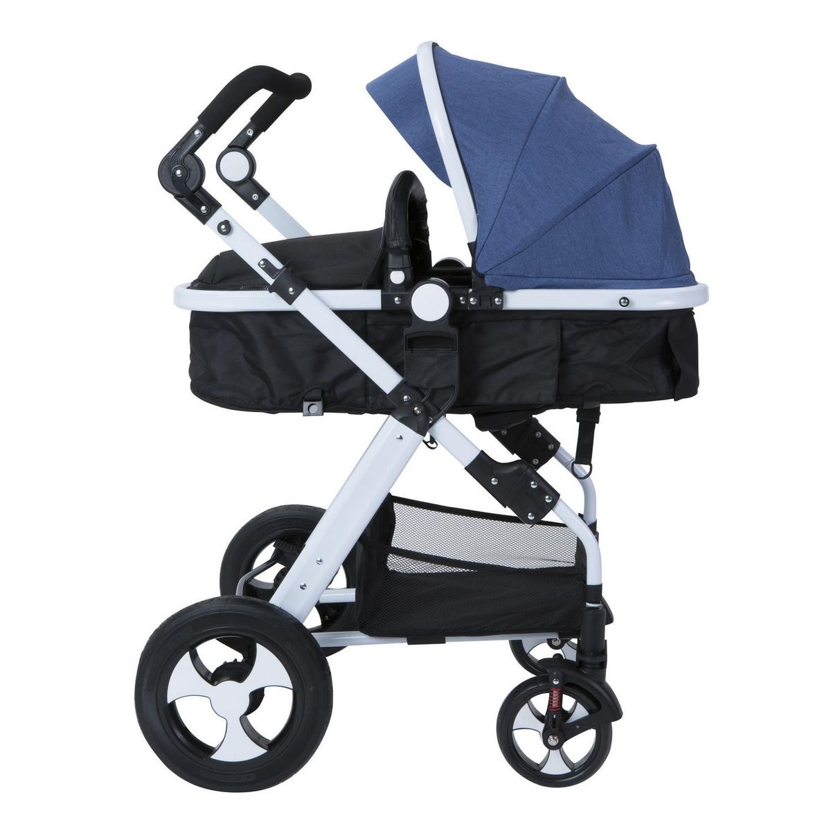 KIDSCOOL - Coche cuna de paseo 100x60x75 cm azul