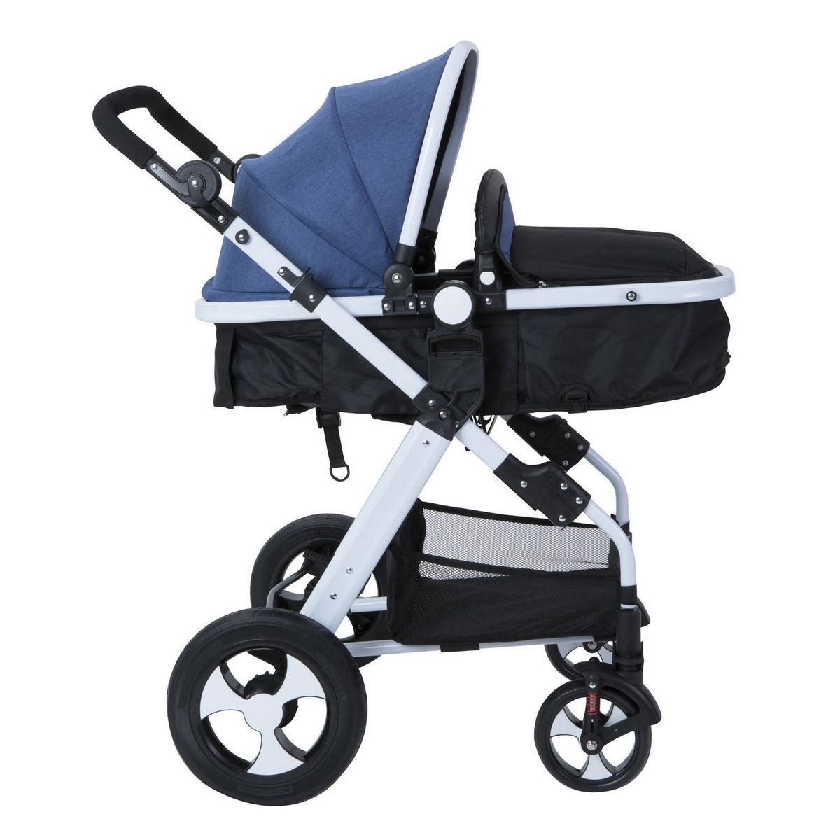 KIDSCOOL - Coche cuna de paseo 100x60x75 cm azul