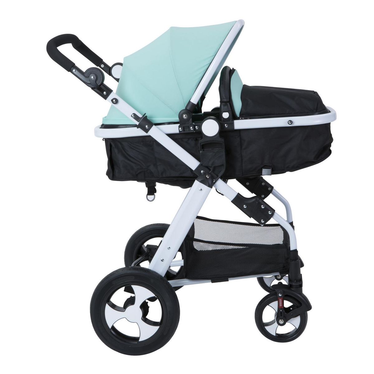 KIDSCOOL - Coche cuna de paseo 100x60x75 cm verde