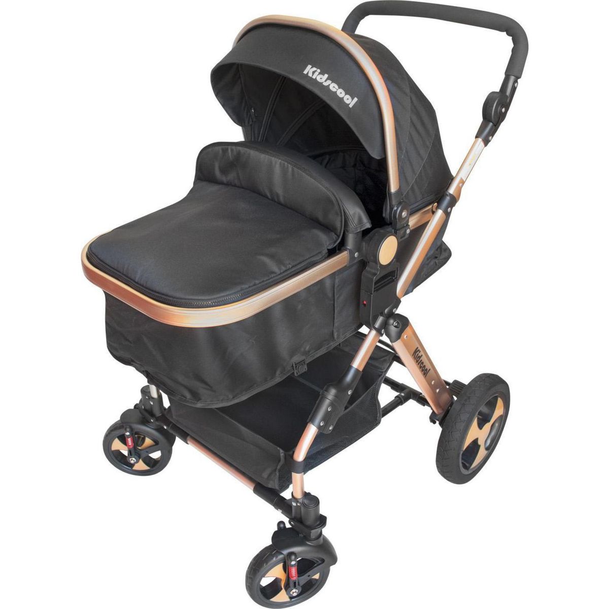 KIDSCOOL - Coche cuna de paseo 100x60x75 cm negro