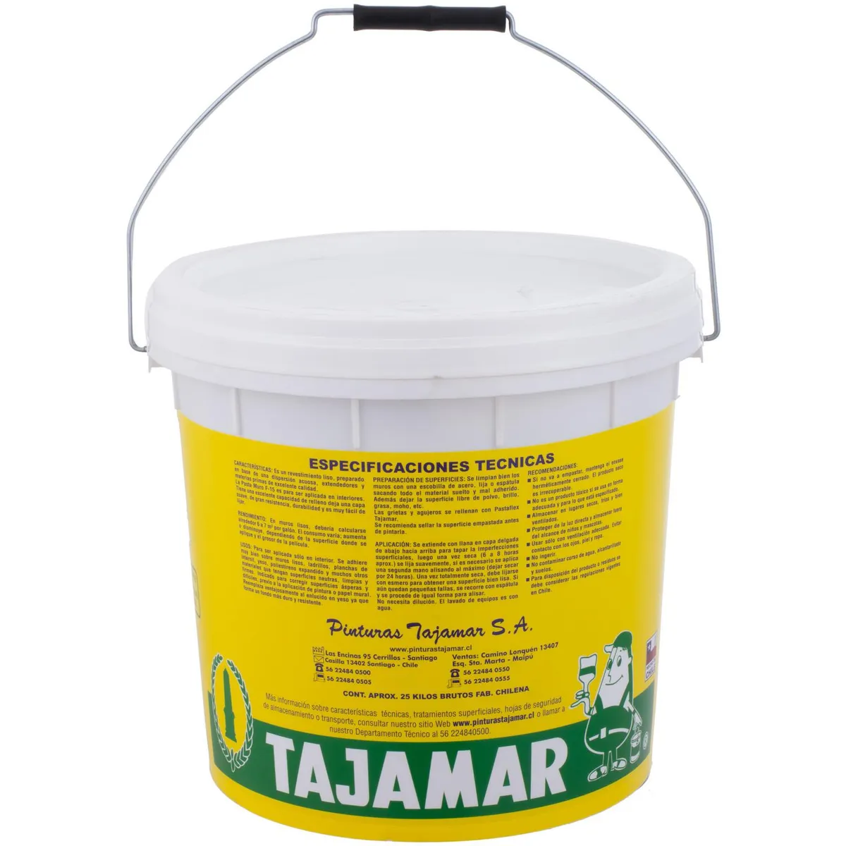 TAJAMAR - Pasta Muro Interior Tajamar 25 Kg para Enlucir y Nivelar Blanco