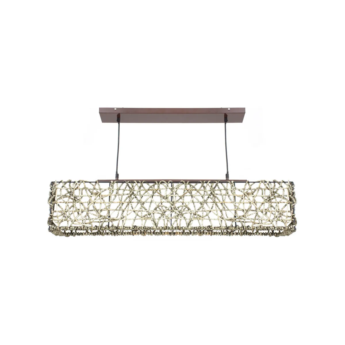 JUST HOME COLLECTION - Lámpara Colgante Rectangular Ratán Café