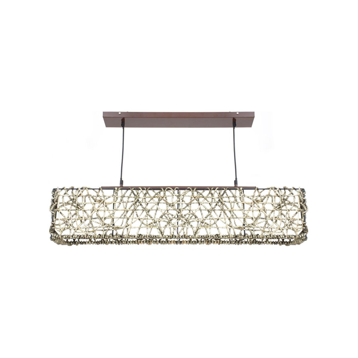 JUST HOME COLLECTION - Lámpara Colgante Rectangular Ratán Café