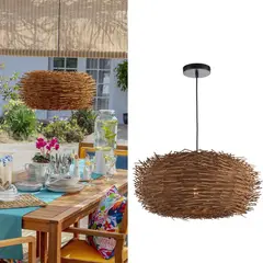JUST HOME COLLECTION - Lámpara de colgar Ratán Nido Natural
