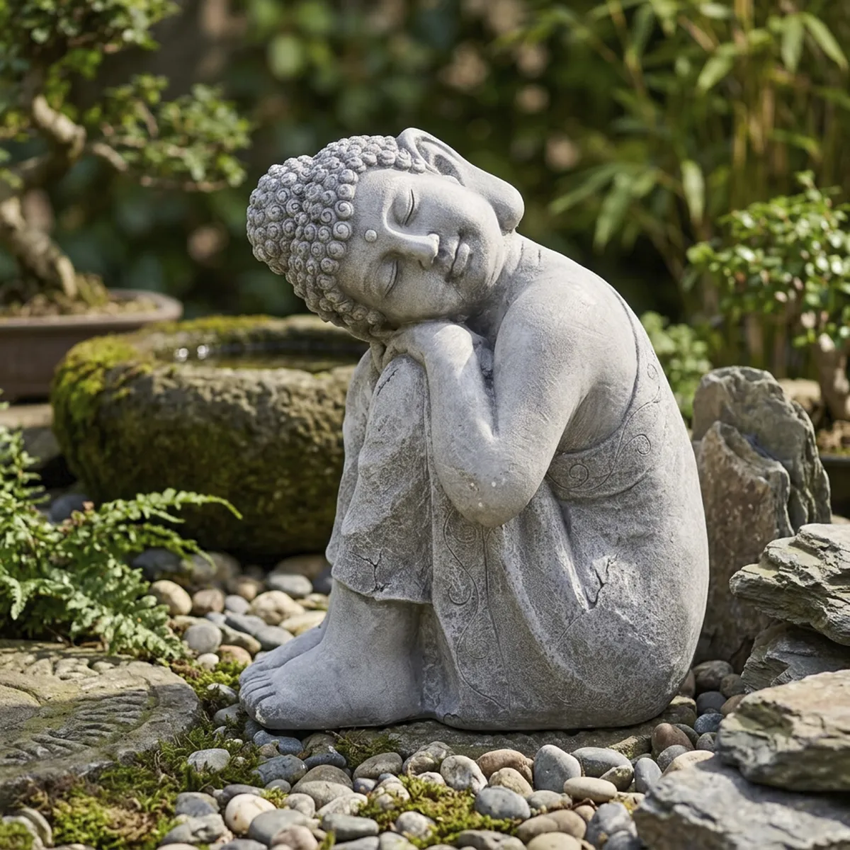 Buda Durmiendo Gris 48x40 cm, marca JUST HOME COLLECTION - Foto Principal