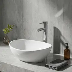 SENSI DACQUA - Lavamanos Forma Ovalada Loza 40x14.5x33.5 cm Blanco