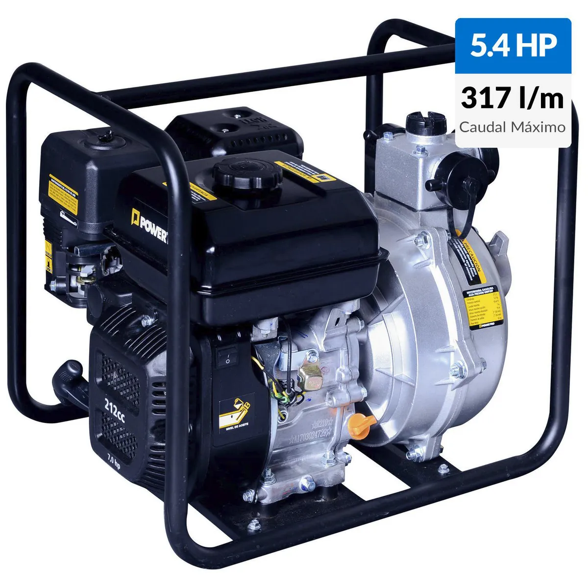 POWER PRO - Motobomba 2" a gasolina 5,4HP alta presión