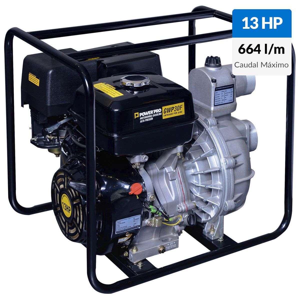 POWER PRO - Motobomba 3" a gasolina 13HP alta presión