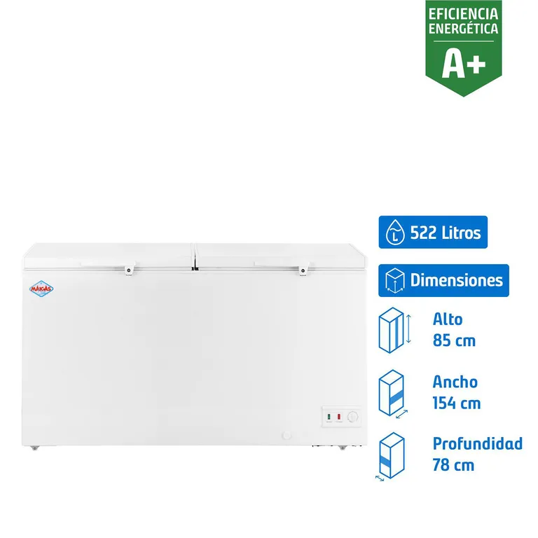 MAIGAS Congelador Industrial Horizontal 522 Litros Blanco BD522