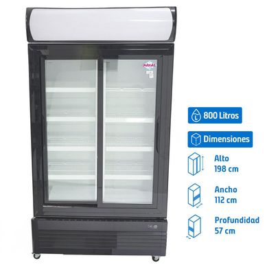 Visi-Cooler 2 puertas 800 litros negro/blanco