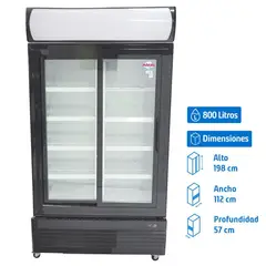 MAIGAS - Visi-Cooler 2 puertas 800 litros negro/blanco
