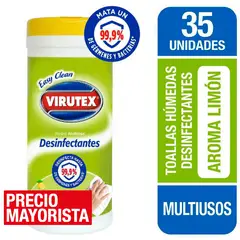 VIRUTEX - Toallas húmedas desinfectantes multiuso x35un limón