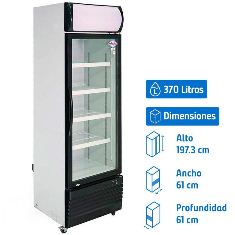 MAIGAS Visi-Cooler 1 puerta 370 litros negro/blanco