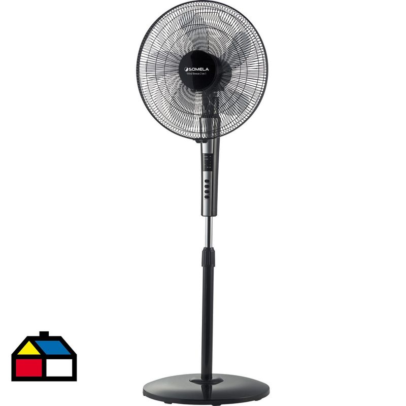 SOMELA - Ventilador de pedestal 16" gris