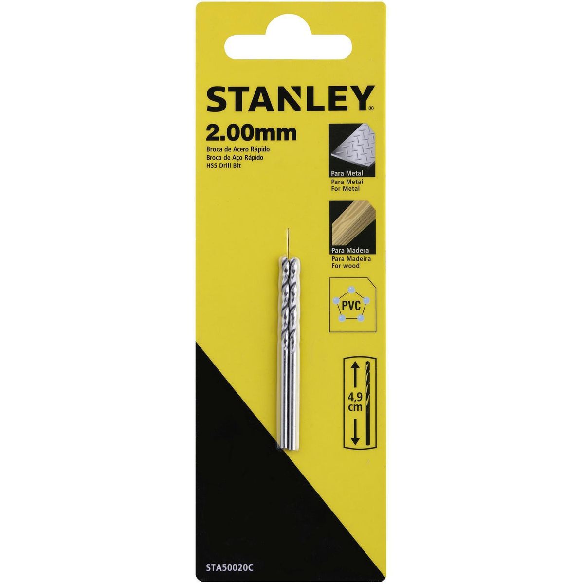 STANLEY - Broca HSS para metal 2x49 mm