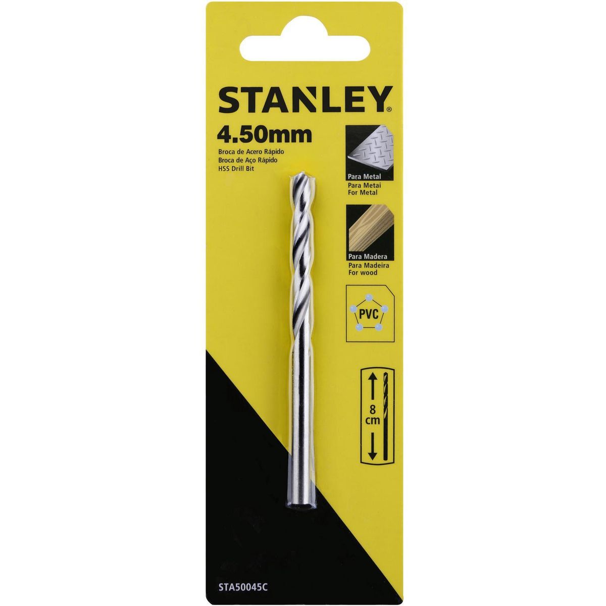 STANLEY - Broca HSS para metal 4,5x80 mm