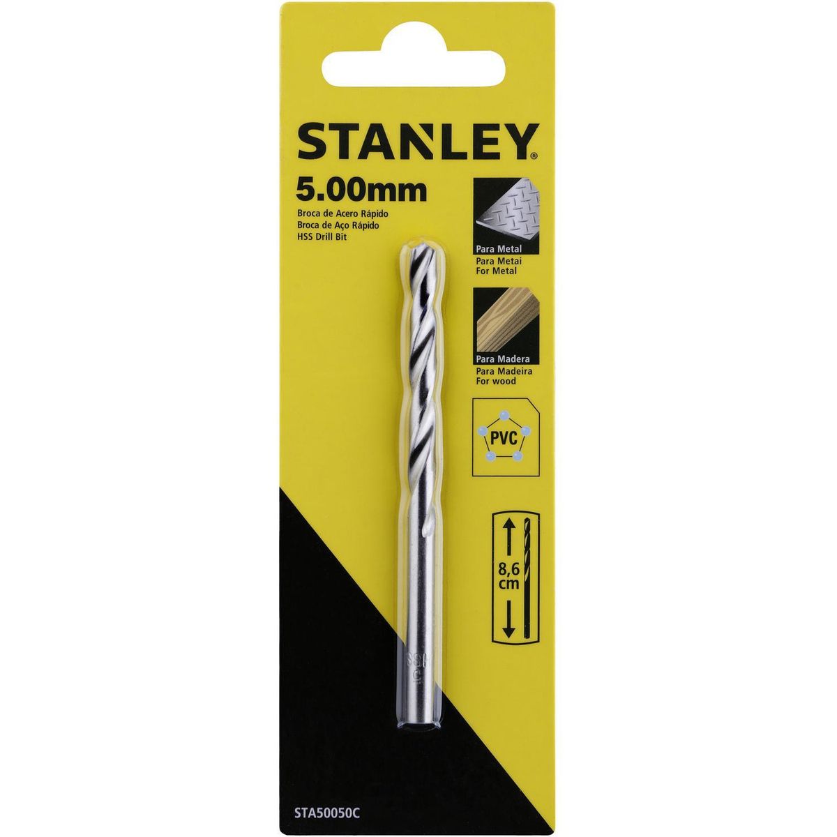STANLEY - Broca HSS para metal 5x86 mm