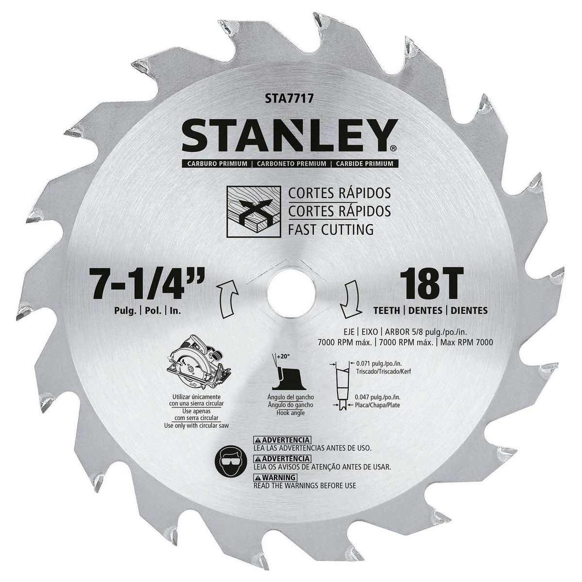 STANLEY - Disco de sierra 7 1/4"