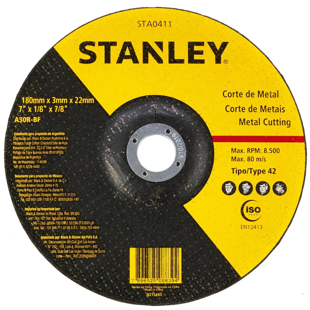 STANLEY - Disco de corte 7" grano abrasivo
