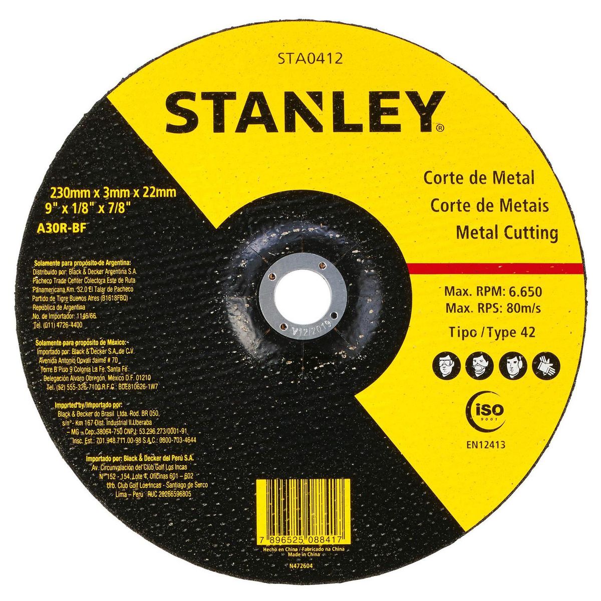 STANLEY - Disco de corte 9" grano abrasivo