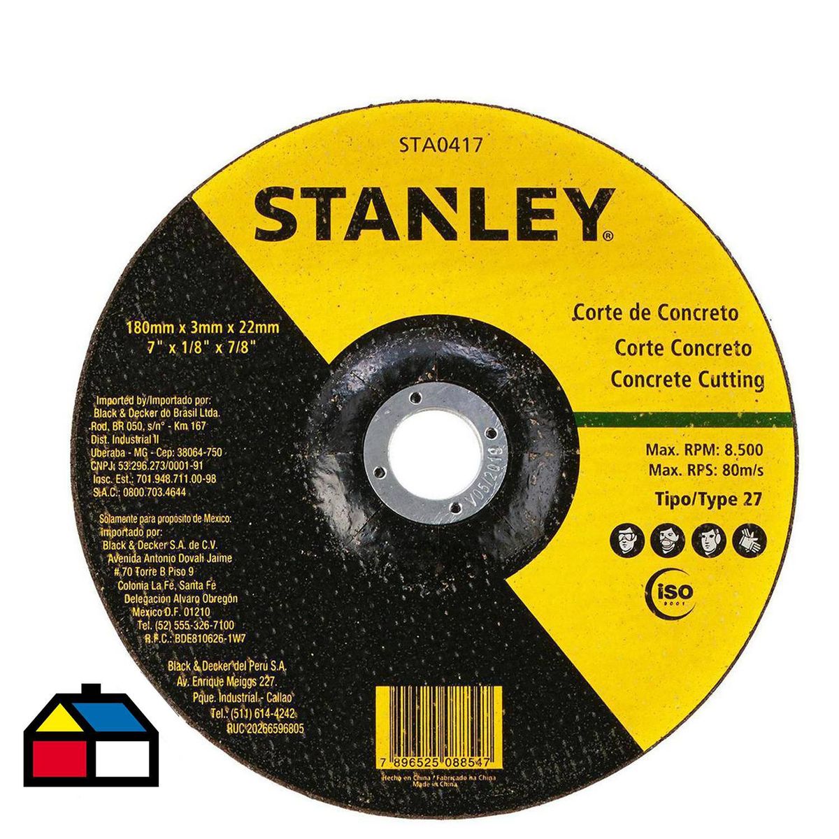 STANLEY - Disco Corte Concreto 7" Grano Abrasivo