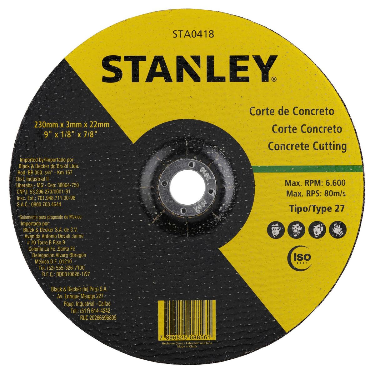 STANLEY - Disco Corte Concreto 9" Grano Abrasivo