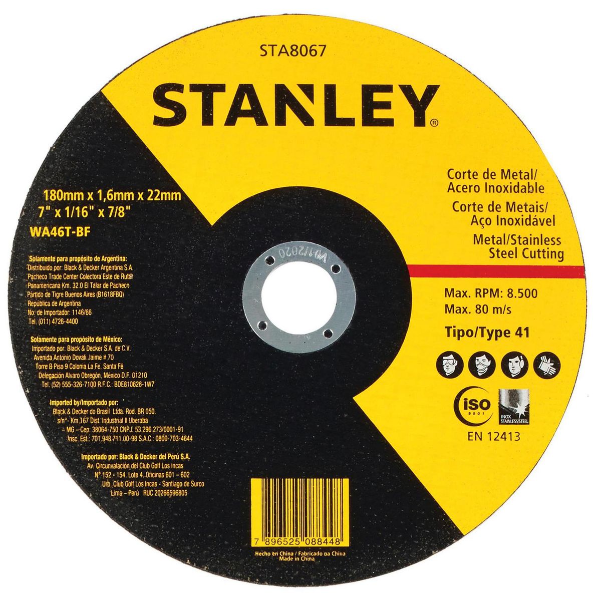 STANLEY - Disco de corte 7" grano abrasivo