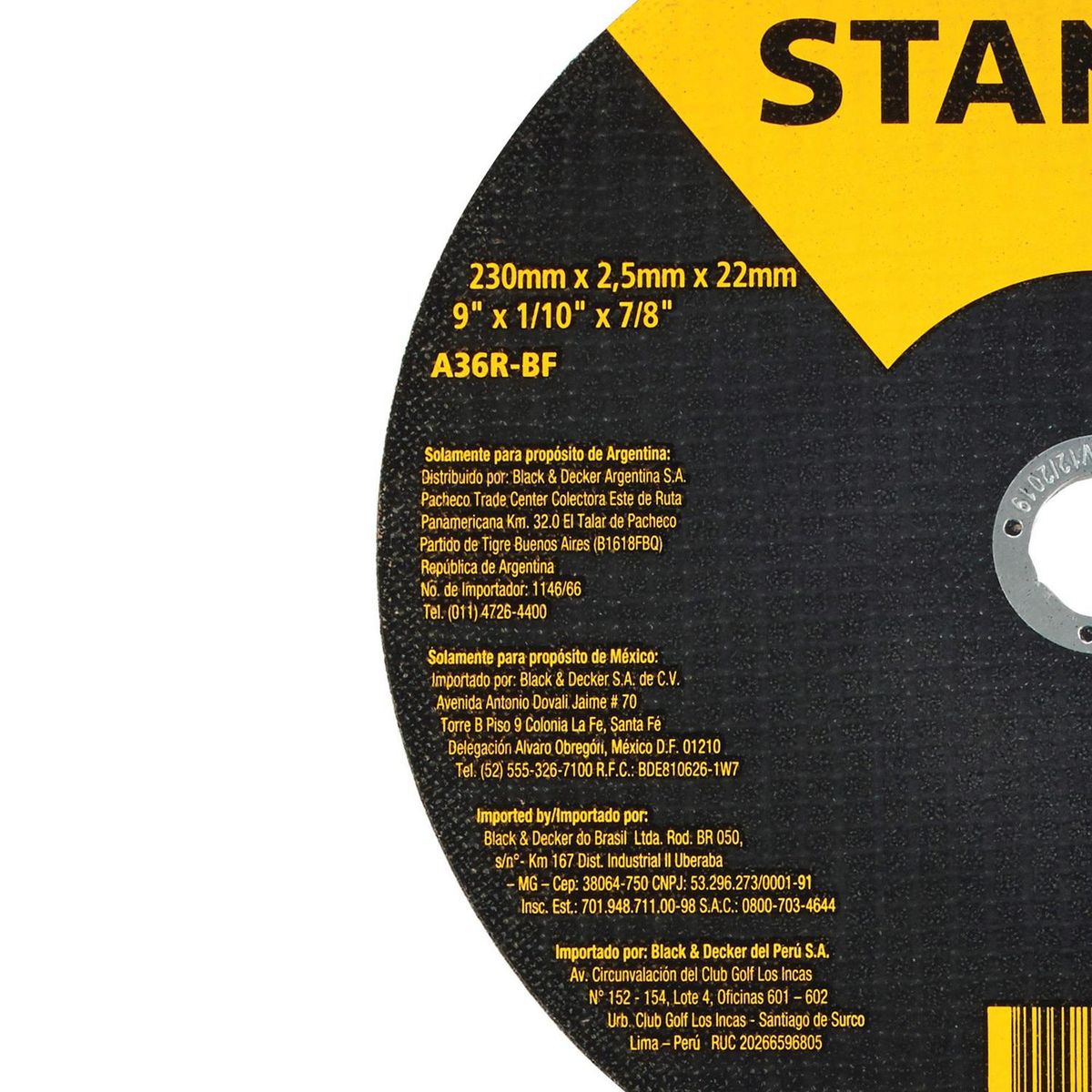 STANLEY - Disco de corte 9" grano abrasivo