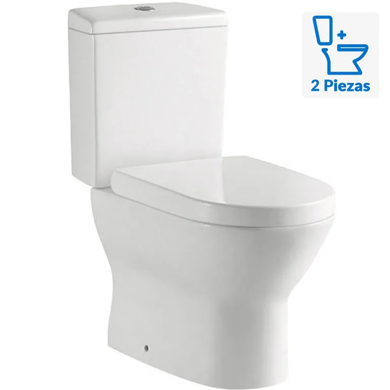 Sanitario Two piece a Muro 18 cm 6.8 Litros SAN-2003A Blanco