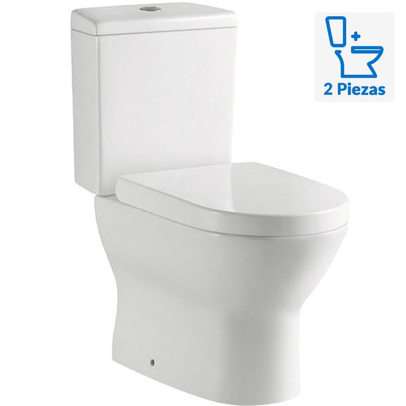 TEBISA - Sanitario Two piece  18 cm 6.8 Litros SAN-2003A Blanco