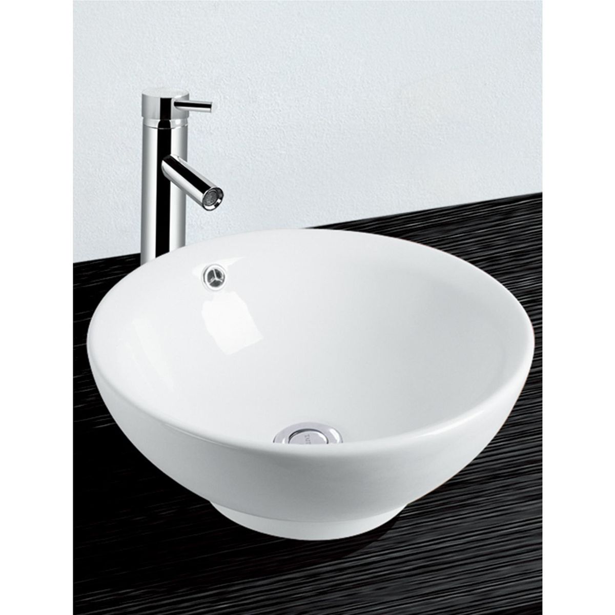 TEBISA - Lavamanos Forma Redonda Loza 42x17x42 cm Blanco