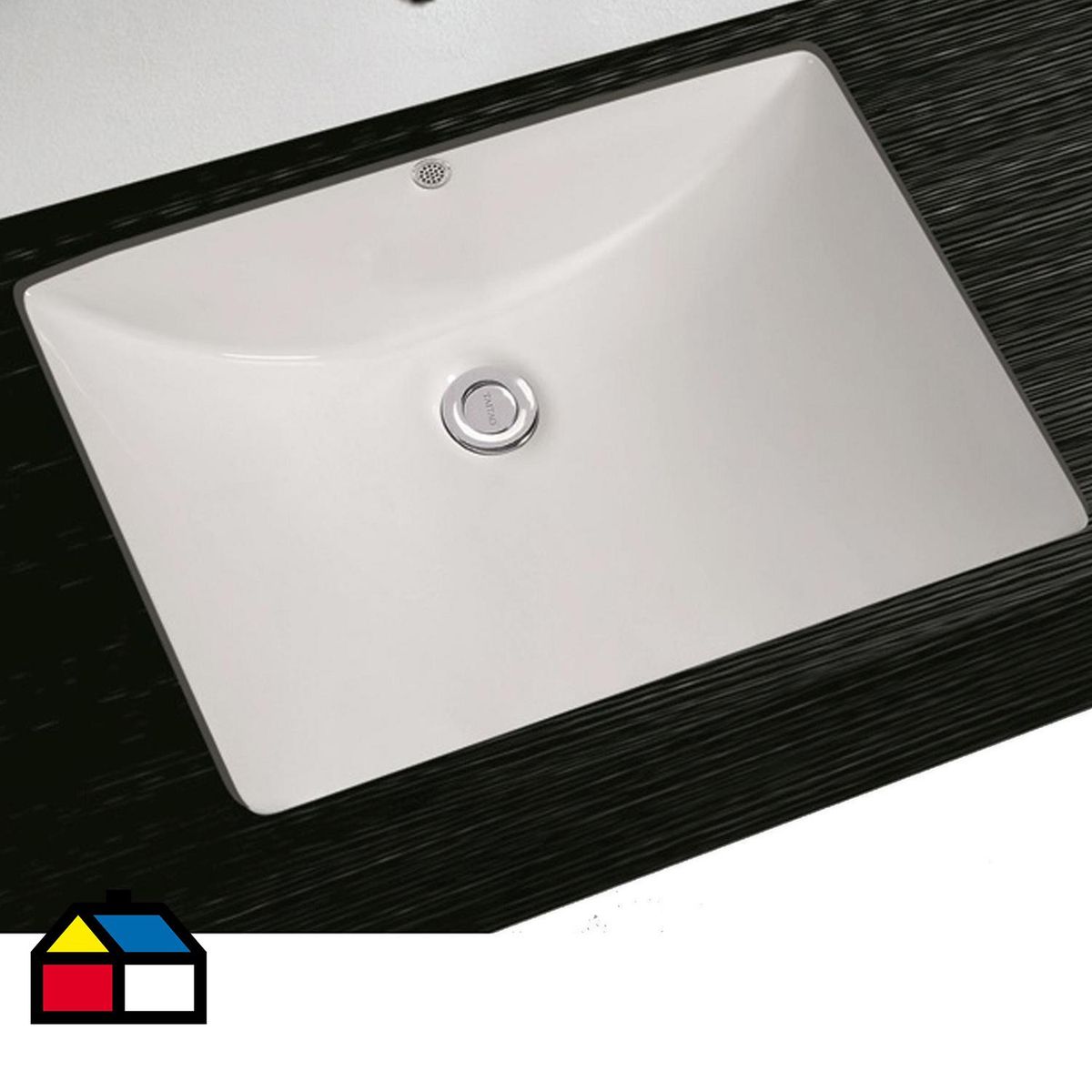 TEBISA - Lavamanos Forma Cuadrada Loza 50.5x17.5x39 cm Blanco