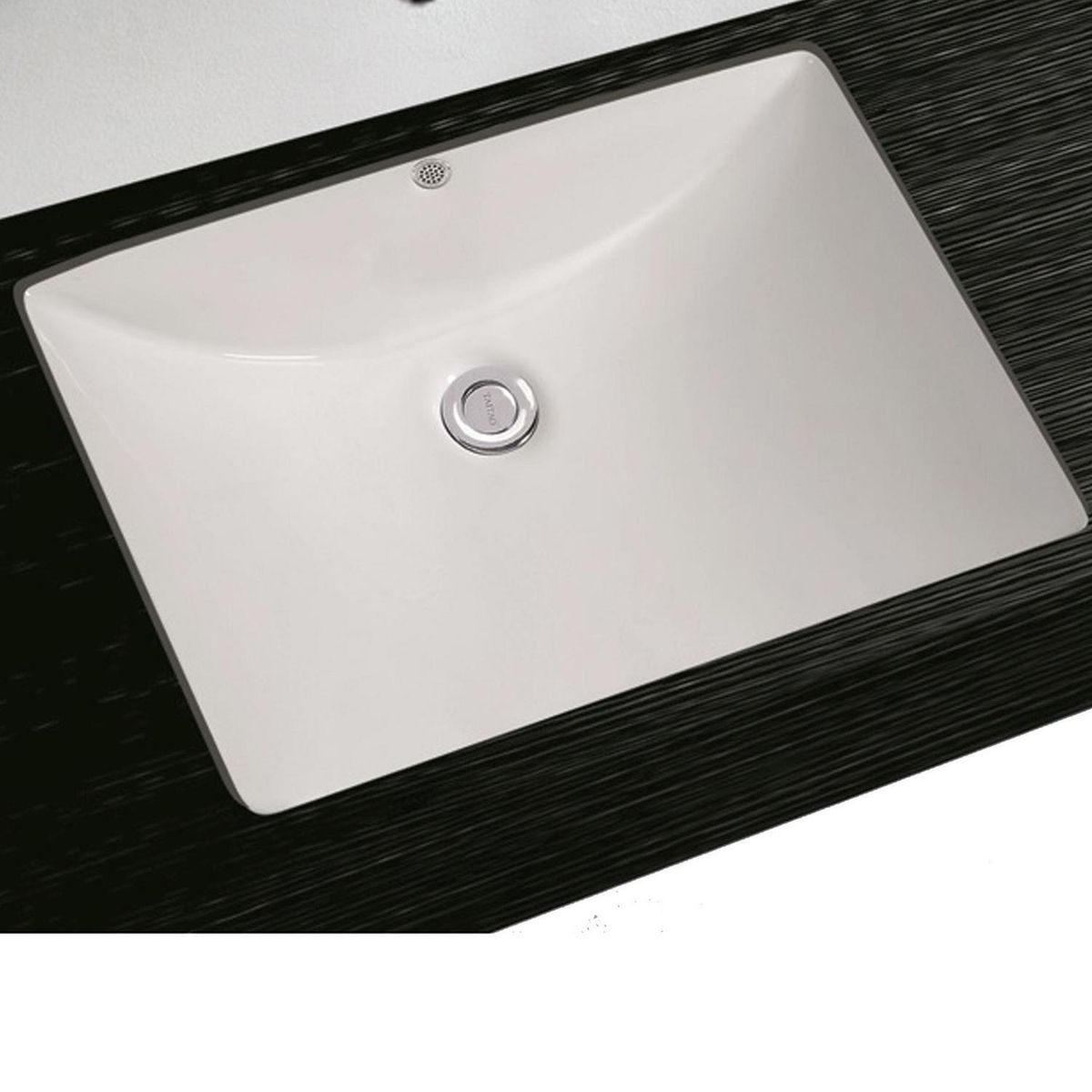 TEBISA - Lavamanos Forma Cuadrada Loza 50.5x17.5x39 cm Blanco