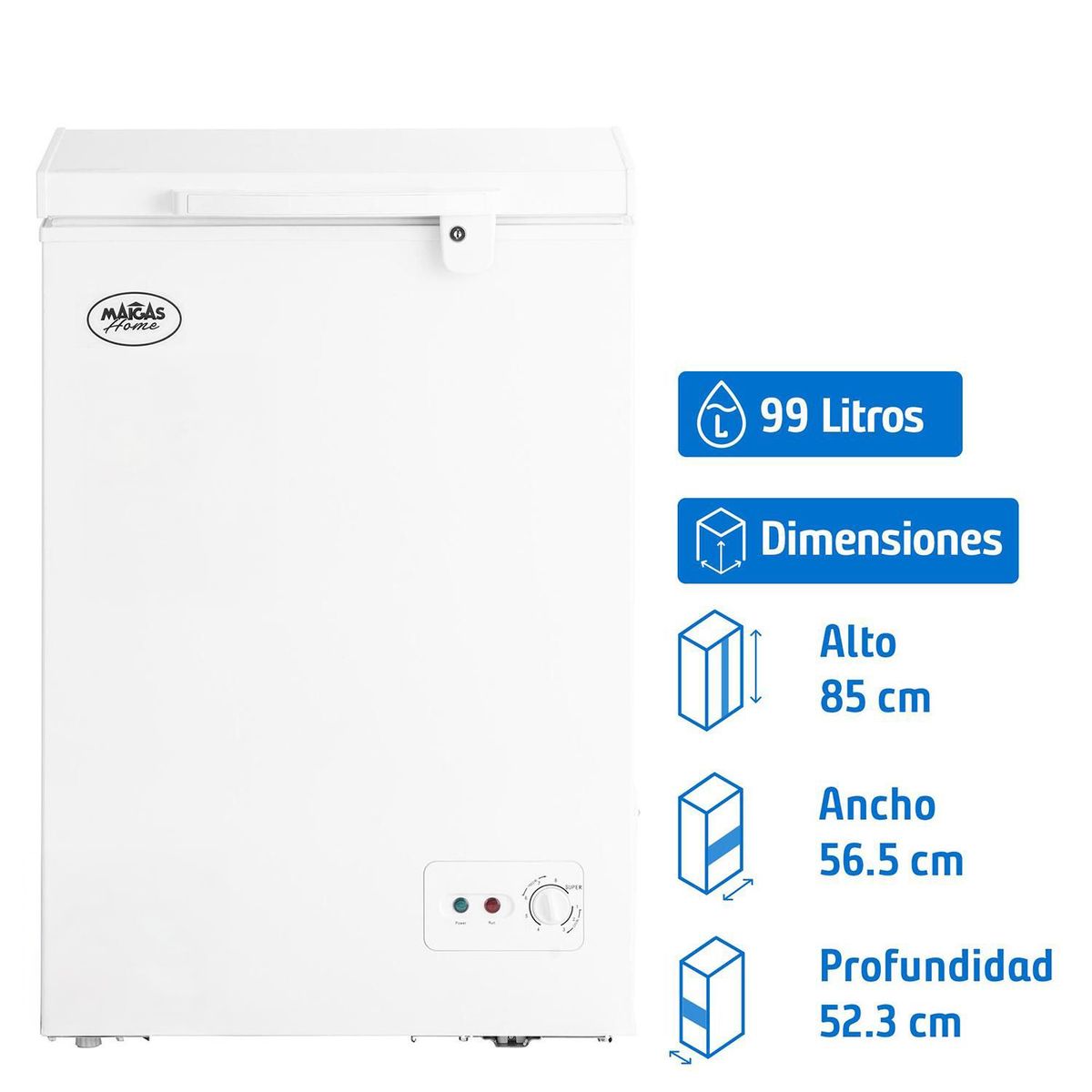 MAIGAS - Congelador Industrial Horizontal 99 Litros Blanco HS-129C