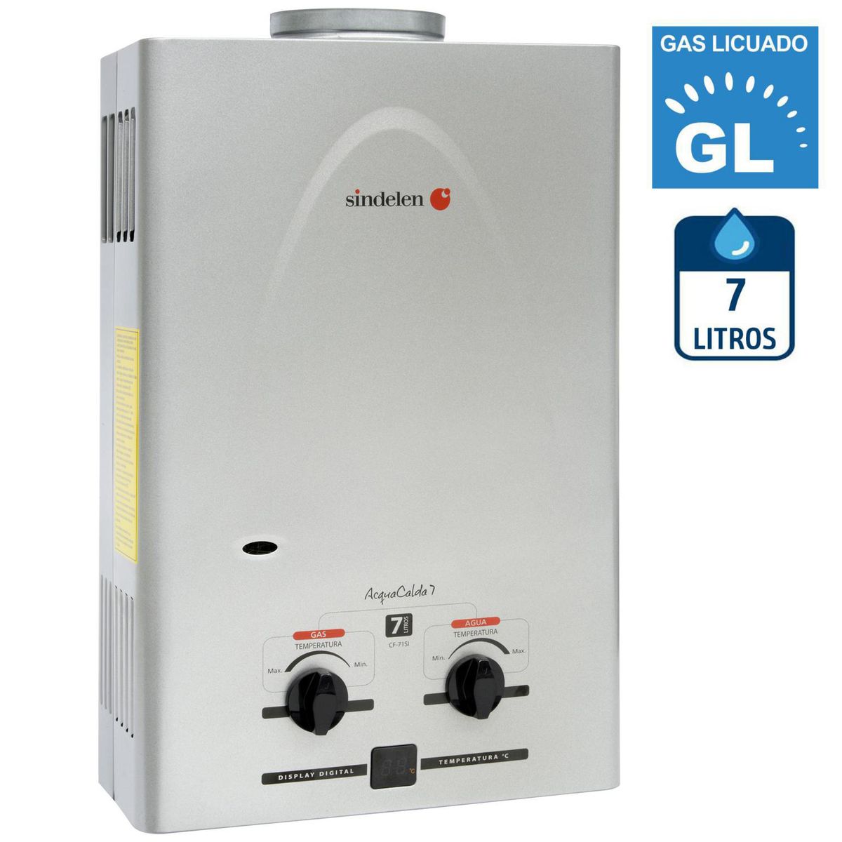 SINDELEN - Calefont Gas Licuado  Litros Tiro Natural