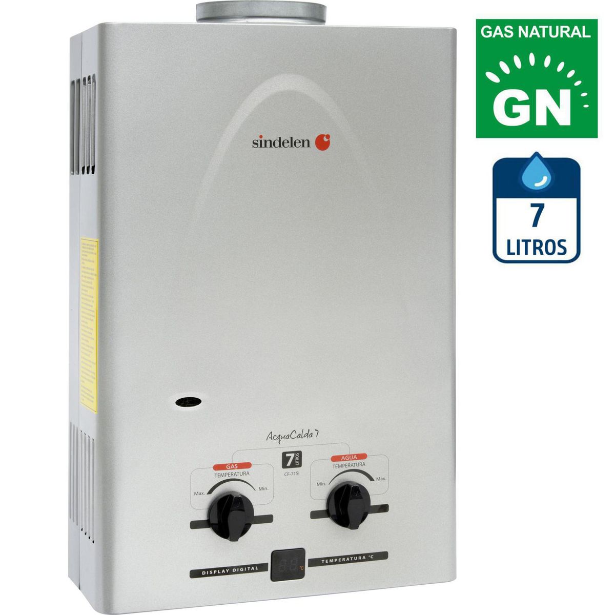 SINDELEN - Calefont Gas Natural 7 Litros Tiro Natural