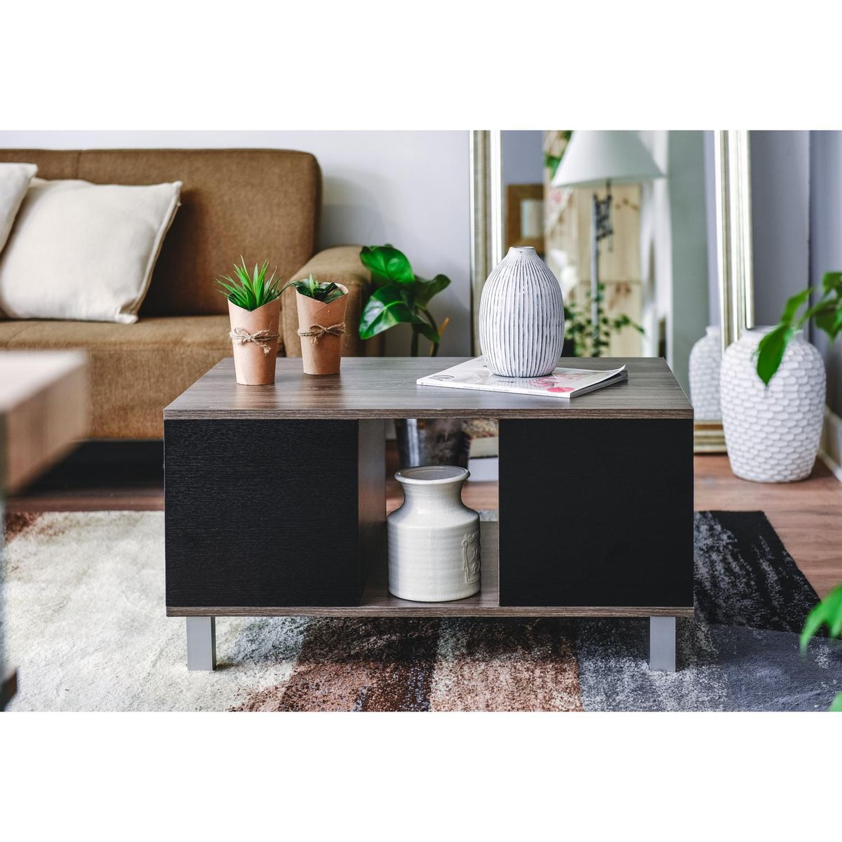 TUHOME - Mesa de centro 42x79x52,6 cm wengué