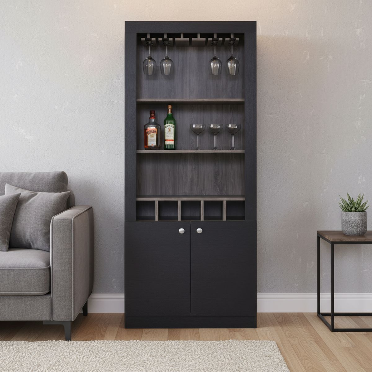 TUHOME - Bar Bellagio 75x175x36.5 cm Siena/Wengue