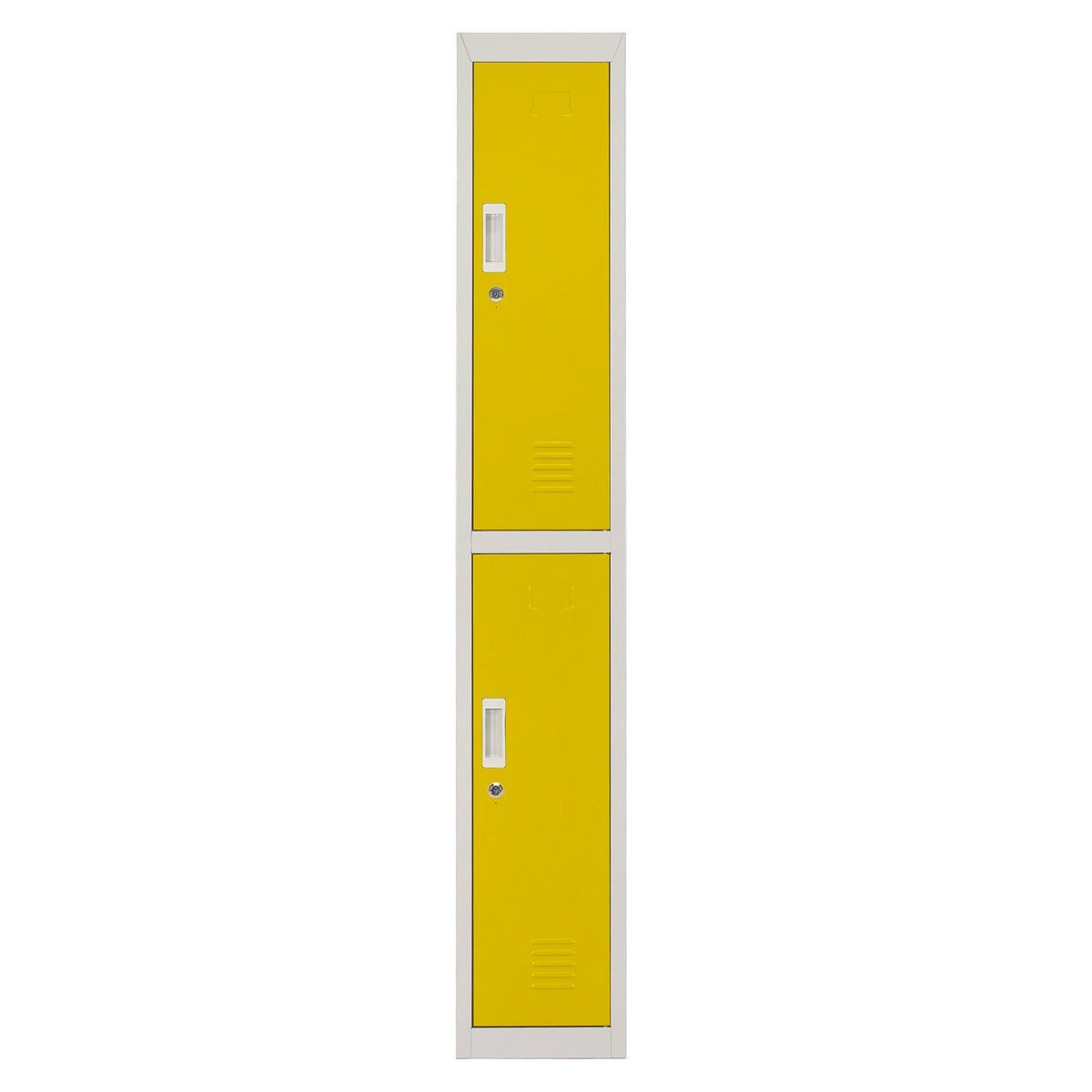 MALETEK - Locker Acero con Llave 2 Puerta(s) 2 Repisa(s) 50xx29 cm Amarillo