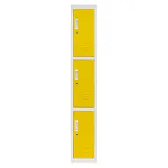MALETEK - Locker con Portacandado 3 Puerta(s) 50x166x29 cm Amarillo