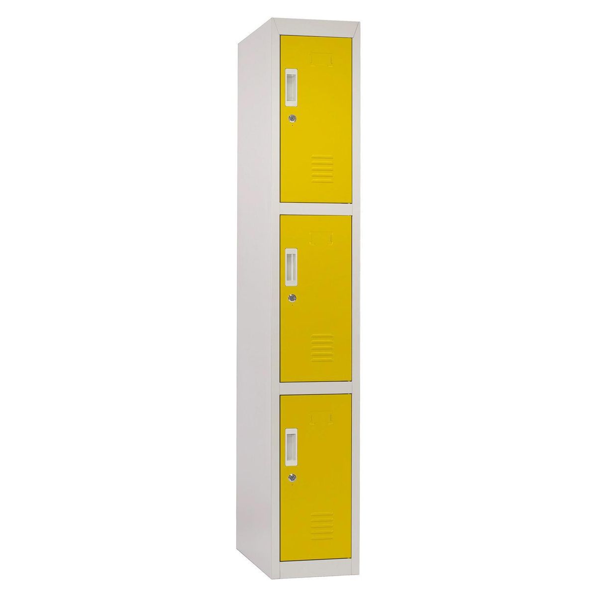 MALETEK - Locker Acero con Llave 3 Puerta(s) 50x166x29 cm Amarillo