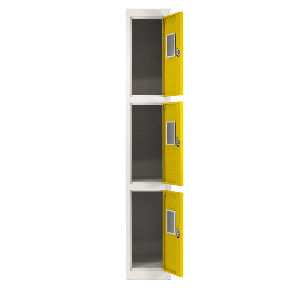 MALETEK - Locker Acero con Llave 3 Puerta(s) 50x166x29 cm Amarillo