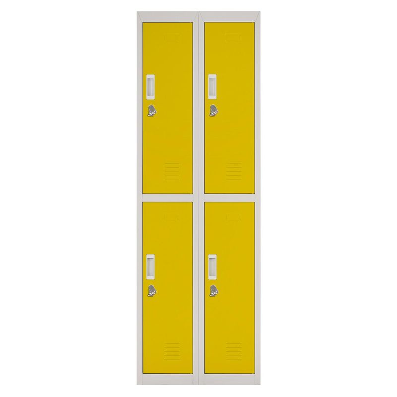 MALETEK - Locker con Portacandado 4 Puerta(s) 4 Repisa(s) 50xx57 cm Amarillo