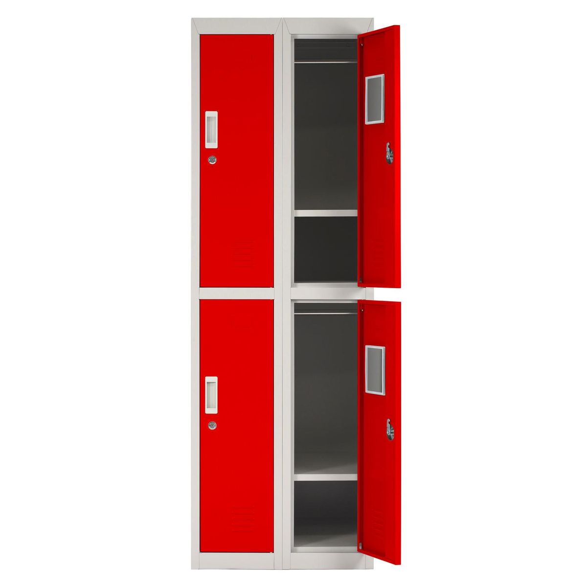 MALETEK - Locker Acero con Llave 4 Puerta(s) 4 Repisa(s) 50xx57 cm Rojo