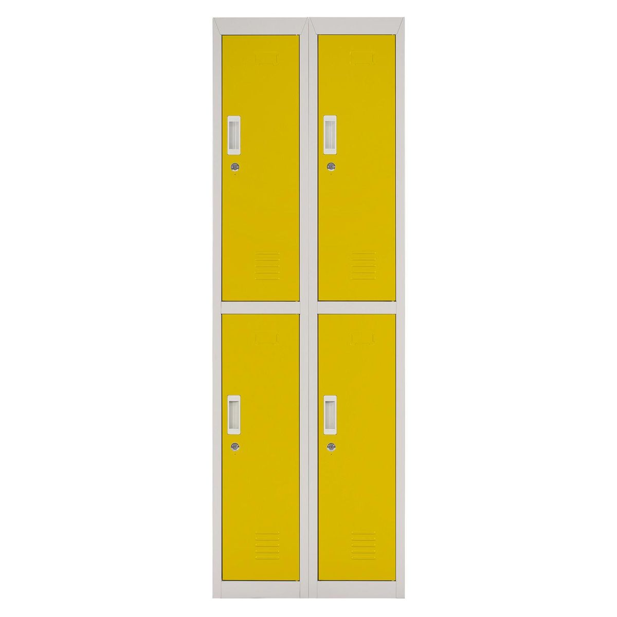 MALETEK - Locker Acero con Llave 4 Puerta(s) 4 Repisa(s) 50xx57 cm Amarillo