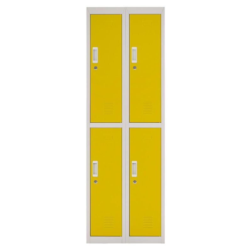 MALETEK - Locker Acero con Llave 4 Puerta(s) 4 Repisa(s) 50xx57 cm Amarillo
